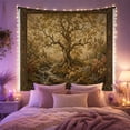 thumbnail image 2 of Ancient Tree by Stream in Green Valley, Peaceful Vintage Style for Nature Lovers, Landscape Wall Decor Housewarming Gift, Tapestry Wall Hanging for Bedroom and Living Room, 2 of 7