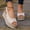 White, variant on Women's Non Slip Wedge Heel Sandals Snake Print Peep Toe Jute Wrapped Slingback Casual Summer Beach White 43