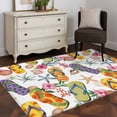 thumbnail image 3 of Summer Area Rugs 3x5 ft Coastal Slippers Corals Starfish Shells Marine Life Washable Rug Non Slip Indoor Carpet Absorbent Floor Mat for Living Room Bedroom Dining Room, 3 of 9