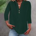thumbnail image 2 of Plus Size Tops for Women Cotton Linen Shirts Button Down Tops Short Sleeve Casual Blouses Oversized Tshirts 2025 on Sale, 2 of 5