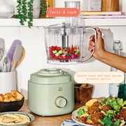 Beautiful 10-Cup Food Processor with Accessories, Sage Green by Drew Barrymore