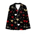 thumbnail image 5 of Moxiu Womens Satin Valentine's Day Pajama Set Long Sleeve Love Heart Print Satin PJ Sets Button-Down Pajama Sleepwear Loungewear 2025 Multicolor,S, 5 of 7