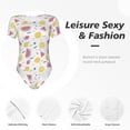 thumbnail image 6 of The Xecao Watermelon And Lemon Women's Crew Neck Body Suit, a short-sleeved bodysuit and basic swimsuit, both comfort and style for dating and daily life, 6 of 9
