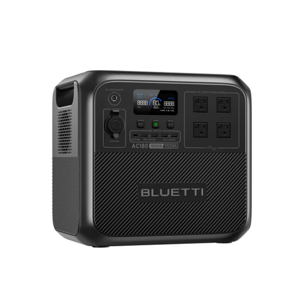 US PLUGBLUETTI AC180 Solar Portable Power Station | 1,800W 1,152Wh,  Solar Generator for Camping, Off-grid, Power Outage