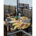 thumbnail image 2 of nqOlkjepod Sunflower Bee Outdoor Tablecloth with Umbrella Hole & Zipper, Black Yellow Farm Flower Spring Summer Round Table Cover 54 Inch, Dining Waterproof Table Cloth Protector for Patio/Party, 2 of 7