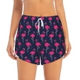 thumbnail image 4 of Lsque Cute Flamingo Printed Women's Running Shorts with Liner Pockets,Elastic Quick Dry Workout Athletic Gym Yoga Shorts,Womens High Waist Shorts-XX-Large, 4 of 9