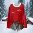 thumbnail image 5 of Craaazy Christmas Womens Shirts Fleece Crew Neck Long Sleeve Womens Tops Christmas Prints Loose Pullover Gifts for Women, 5 of 6