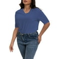 thumbnail image 2 of Women Casual Short Sleeve Realxed Fit Basic T-Shirt Tops, 2 of 6