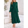 thumbnail image 3 of Vestido largo PRETTYGARDEN para mujer, otoño, primavera, verde oscuro, 3 of 8
