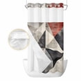 thumbnail image 2 of Black Beige Rhombus No Hook Shower Curtain Waterproof, Bathroom Curtains with Snap in Liners and See Through Top Window, Vintage Geometric Art Hotel Style Bathtub Curtains Shower 54"Wx78"L, 2 of 8