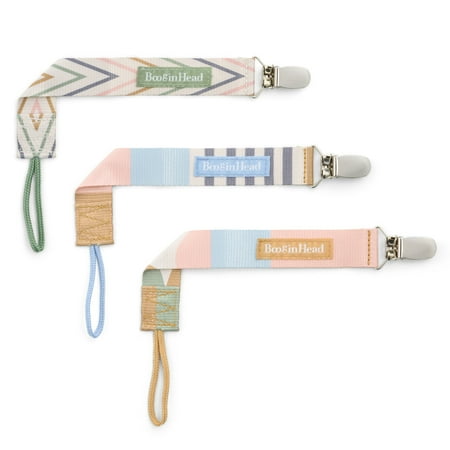 UPC: 0811470032763 | 3-Pack Pacifier Clips Color: Geometric Pinks