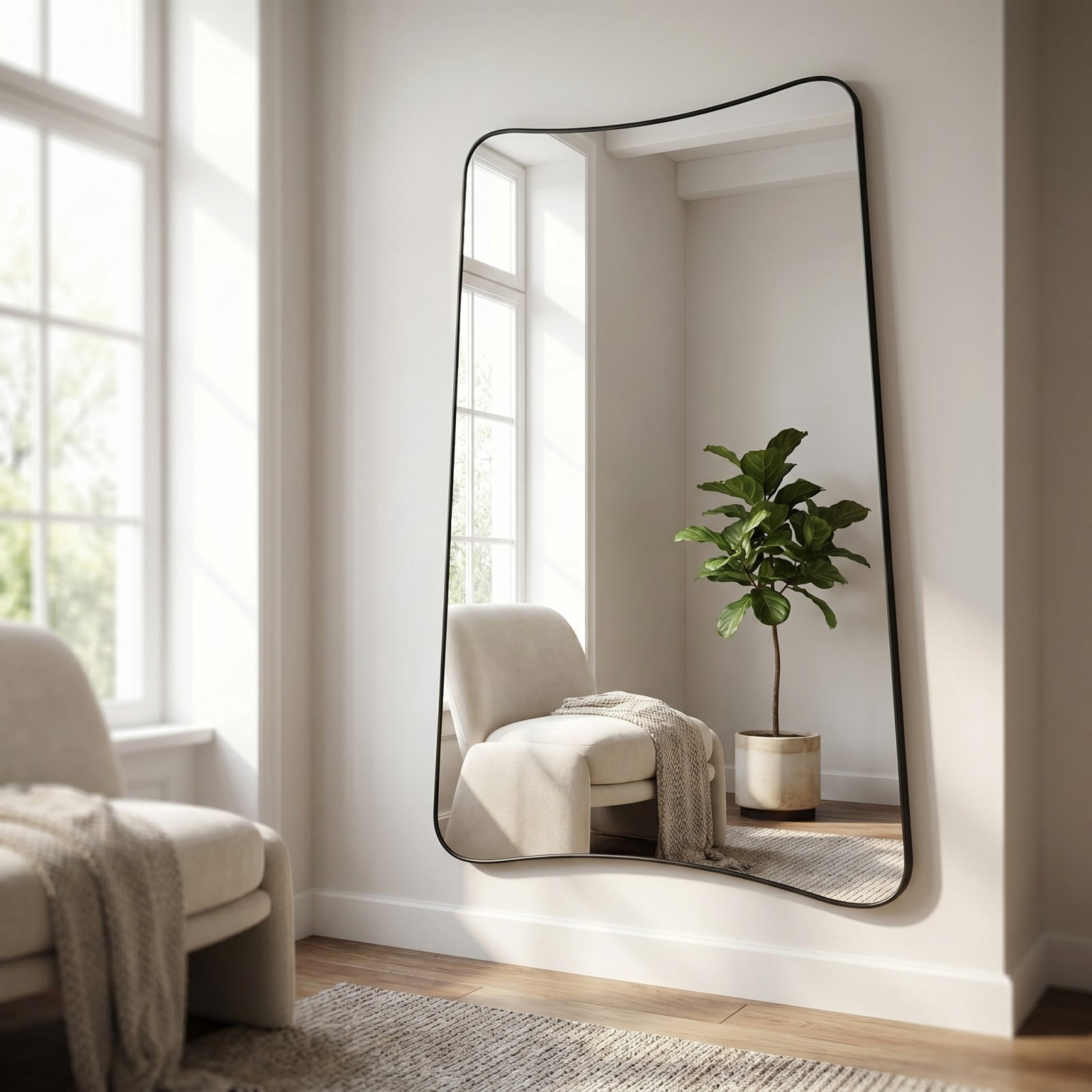 Gleamira 22"x32" Irregular Wall-mounted Bathroom Mirror Vanity Decorative Mirror