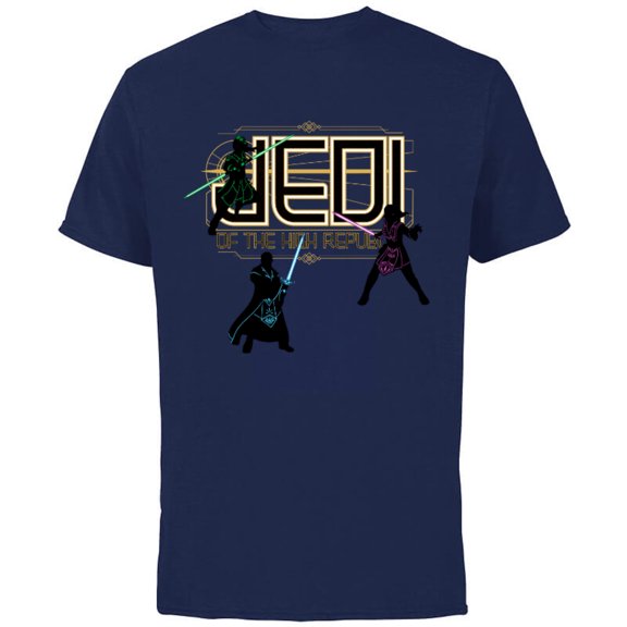 Star Wars The High Republic Jedi Defend - Short Sleeve Cotton T-Shirt for Adults - Customized-Navy