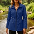 thumbnail image 2 of ATOYSOY Cargo Jacket For Women Stand Collar Full Zip Cargo Jacket Drawstring Waist Long Sleeve Double Flap Pocket Airy Windbreaker Solid Color Casual Outdoor Hiking Daily Warm Season Layering Outer, 2 of 6