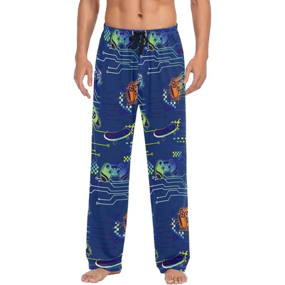 GZHJMY Gamepad Pajama Pants for Men, Lounge Pants Lightweight Men Pajama Bottoms with Drawstring Pockets, Christmas New Year Birthday Gifts, XX-Large