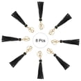 thumbnail image 3 of Uxcell 8 Pcs Borlas de Cuero PU 5.9'' Charm de Borlas con Anillos Clave para Hacer Joyería Negra, 3 of 6