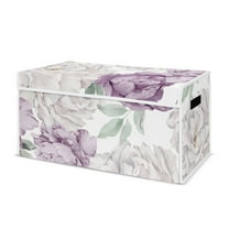 Sweet Jojo Designs Peony Floral Garden Lavender Purple and Ivory Girl Storage Fabric Toy Box