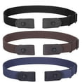 thumbnail image 1 of 3 Pack / 4 Pack No Buckle Invisible Stretch Belt Buckle-Free Elastic Belt for Women and Men, 1 of 6