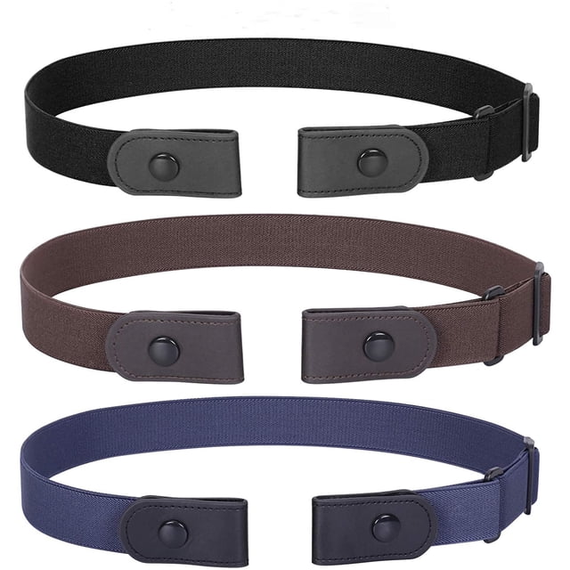 3 Pack / 4 Pack No Buckle Invisible Stretch Belt Buckle-Free Elastic Belt for Women and Men