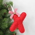 thumbnail image 2 of Moocorvic Red Alphabet Letter X Christmas Ornament With Bells, Xmas Stocking Tag Personalized Christmas Tree Decorations, 2 of 9