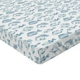 thumbnail image 2 of Ambesonne Sea Life Fitted Sheet, Outline Design Fish Design, Twin XL Size, Dark Sky Blue White, 2 of 3