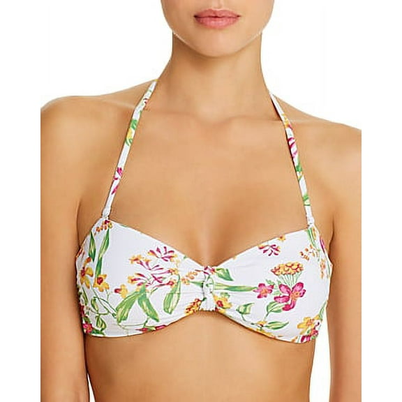 Aqua STAR Floral Bandeau Bikini Swim Top, US X-Small