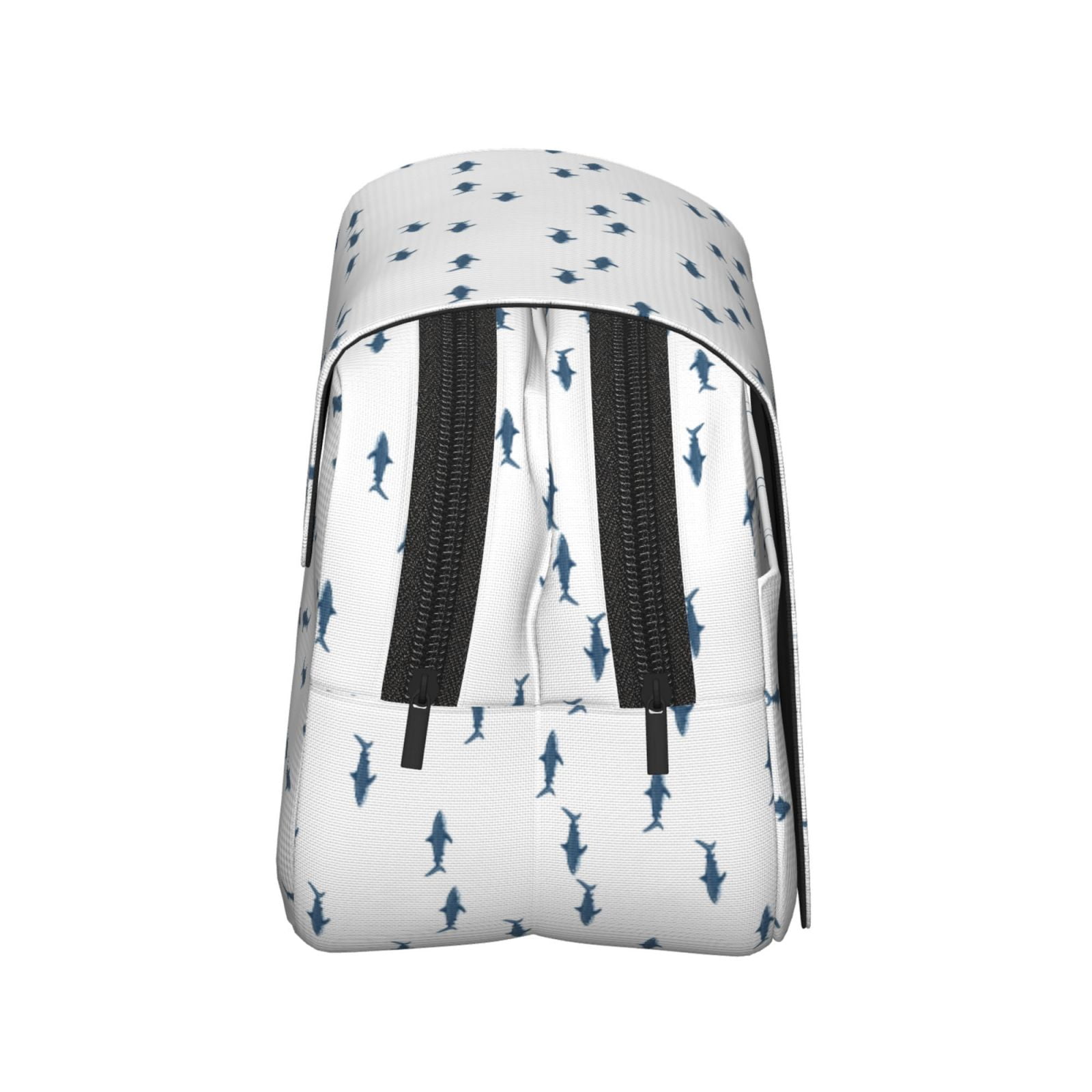 Rateoe Cute Shark Pattern Double Clamshell Pen Case, Storage Organizer with Two Zipper Compartments– Holds Up to 50 Pencils & Pens