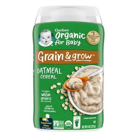 UPC: 0015000070212 | Gerber 2nd Foods Organic for Baby Grain & Grow Baby Cereal Oatmeal 8 oz Canister