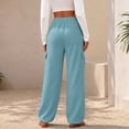 thumbnail image 5 of Inleife Women Wide Leg Cargo Sweatpants Elastic Drawstring High Waist Casual Solid Track Pants with Multi Pockets, Loose Straight Loungewear Athletic Pants for Streetwear Daily Outfits, 5 of 6