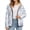 Blue Rose Floral, variant on Aztec Southwest American Tribal Geometric Print Women's Fleece Jacket Button Down Coat with Pockets Oversized Warm Sweatshirt Outerwear Stand Collar Hiking Travel Clothes, 5XL