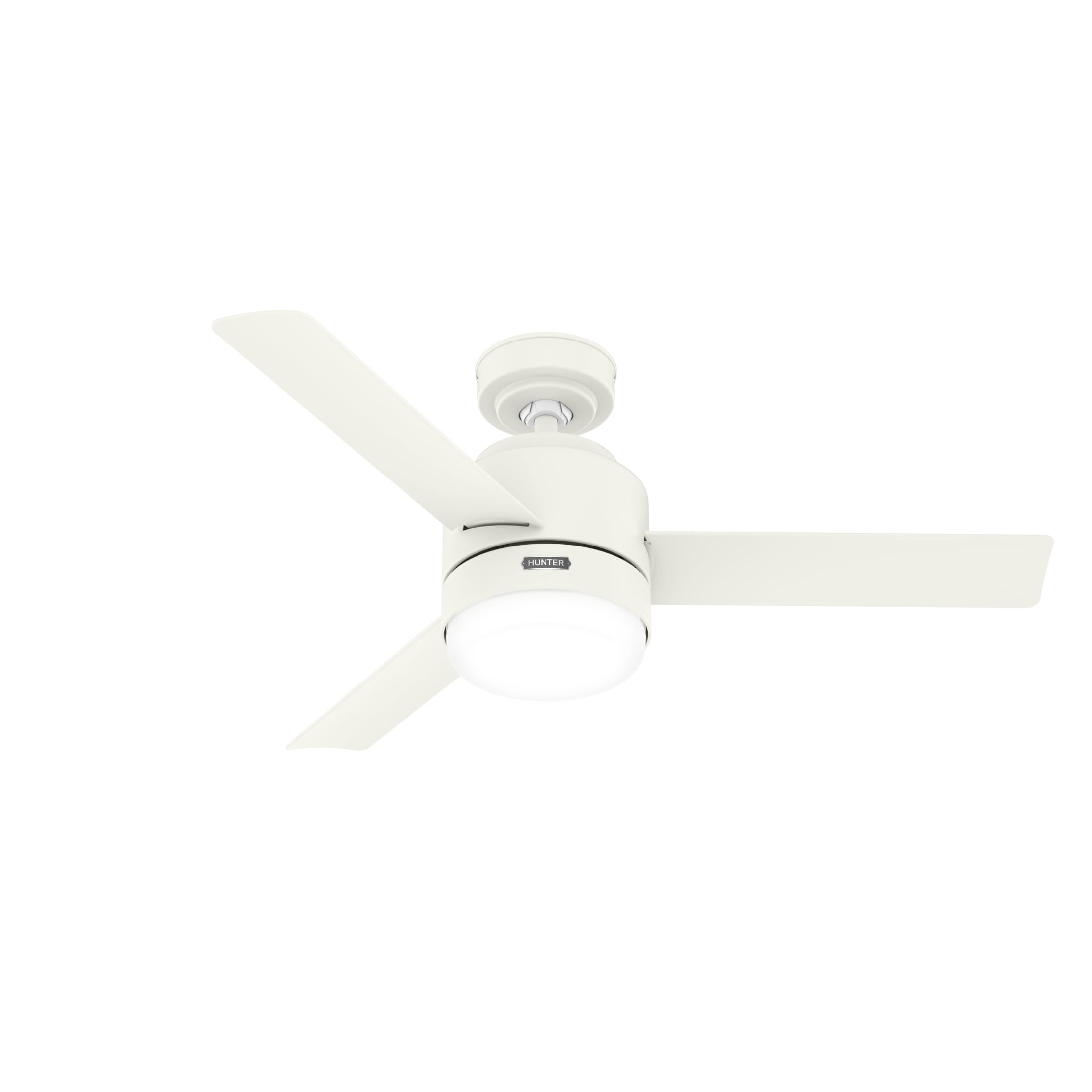 Hunter - Gilmour Indoor/Outdoor Ceiling Fan With Light, Remote, 44-inch, Matte White, Casual-style, 3-speed WhisperWind Motor, 51846, for Porches, Bathrooms