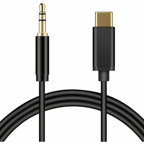 USB C To 3.5mm Audio Aux Jack Cable(3.3ft),Type C Adapter To 3.5mm Headphone Audio Stereo Cord Car Aux Cable for iPad Pro,Samsung Note 20, Google Pixel And More Type-C Devices (Black)