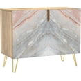 thumbnail image 3 of PixonSign Sideboard Buffet Cabinet, Kitchen Storage Cabinet with 2 Doors, Red & Gray Granite Marble Pattern, Cupboard Console Table for Dining Room - 35" L x 18" W x 29" H, 3 of 5