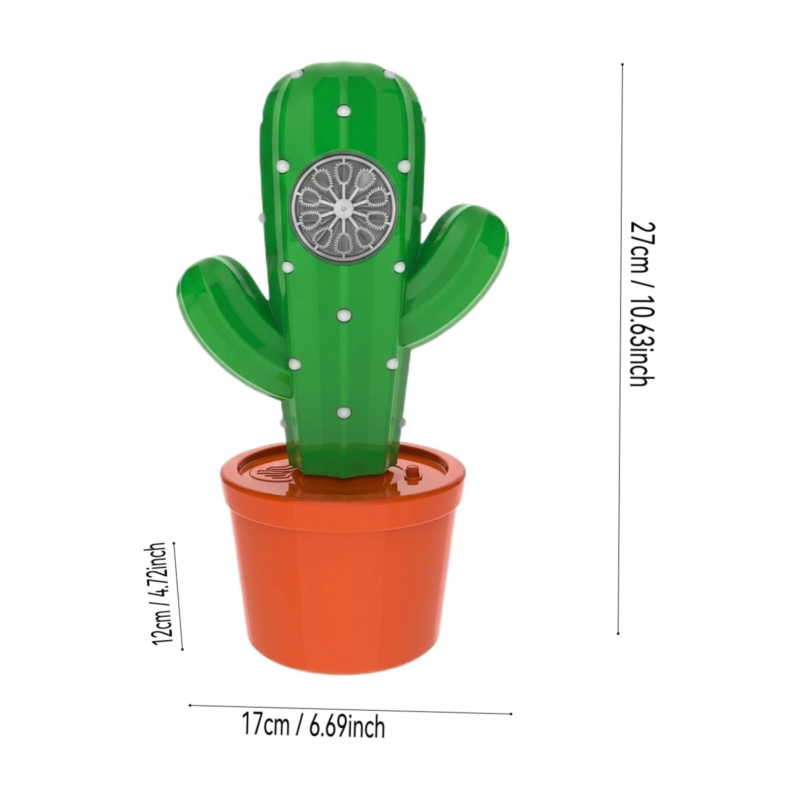Cactus Shaped Bubble Machine - Rechargeable Electric Bubble Blower with LED Lights & Multi-Hole Output, Indoor & Outdoor Atmosphere Tool