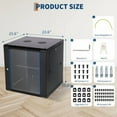 thumbnail image 4 of Ataucjin 12U Wall Mount Network Cabinet - 17.7" Deep Server Rack Enclosure with Locking Glass Door & Removable Side Panels, IT/AV Equipment Rack for Secure Data and Audio-Visual Installations, 4 of 7