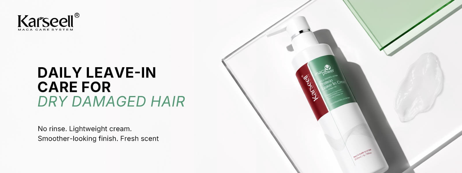 Karseell Repair Protein Cream Leave-in Conditioner Hair Treatment Herbal Extract Organic Protein Cream for Dry Damaged Hair 200ml/6.78oz