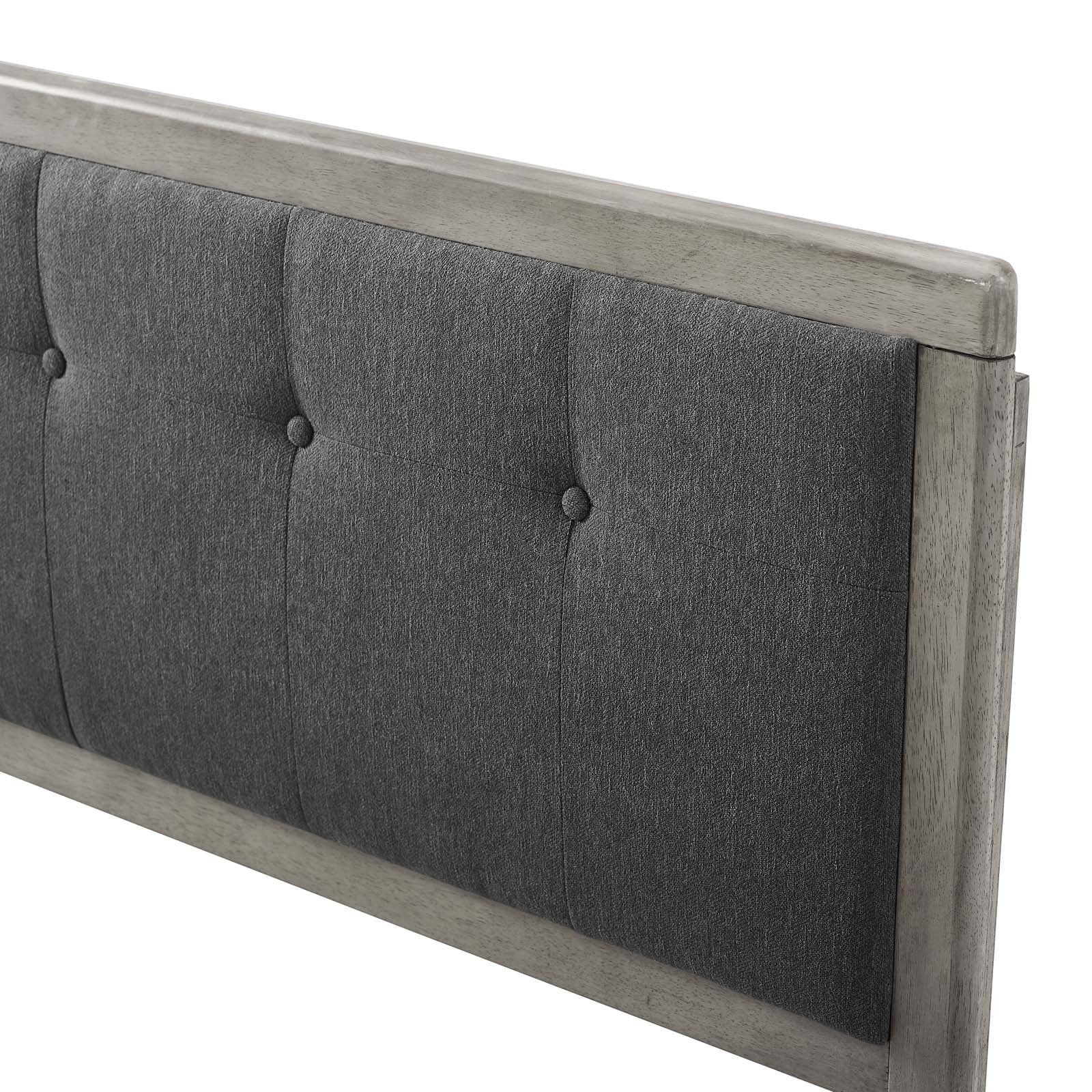 Tufted Headboard, Queen Size, Wood, Fabric, Grey Gray, Modern Contemporary Urban Design, Bedroom Master Guest Suite