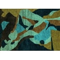 thumbnail image 1 of Ahgly Company Machine Washable Indoor Rectangle Oriental Turquoise Blue Modern Area Rugs, 5' x 7', 1 of 4