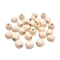 thumbnail image 1 of KLKCMS Large Hole Wooden Beads Wood Loose Beads Beads for Threading Beige, 1 of 9