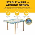thumbnail image 4 of Blue Hydrangea Table Cloths for 6 Foot Rectangle Tables, Linen Texture Butterfly Spring Floral Patio Waterproof Elastic Fitted Tablecloths, Washable Rectangular Table Cover for Camping, 4 of 8
