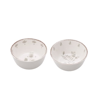 Abbott Collection Blue & White Porcelain Rice Bowls, Set Of 6 - Mix & Match Indigo Motifs For Dining & Storage