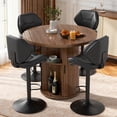 thumbnail image 6 of Hawsaiy Swivel Bar Stools Set of 2, Adjustable Height Faux Leather Bar Stools with Back, Double-Layer Upholstered Counter Height Bar Chairs for Kitchen Island, Black, 6 of 10
