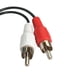 thumbnail image 2 of Paquete individual Adaptador de miniconector hembra estéreo de 3,5 mm a 2 enchufes macho Cable en Y Conector chapado en oro a cable doble, 2 of 5