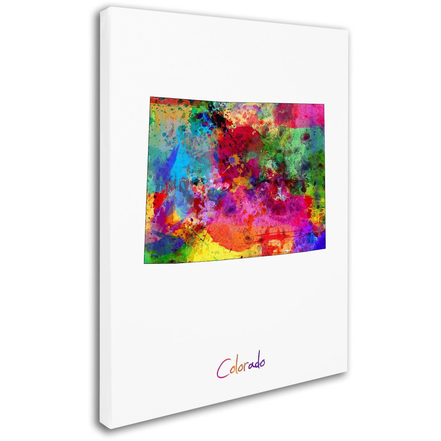 Trademark Fine Art Maps Canvas Art ' Colorado Map ' by Michael Tompsett