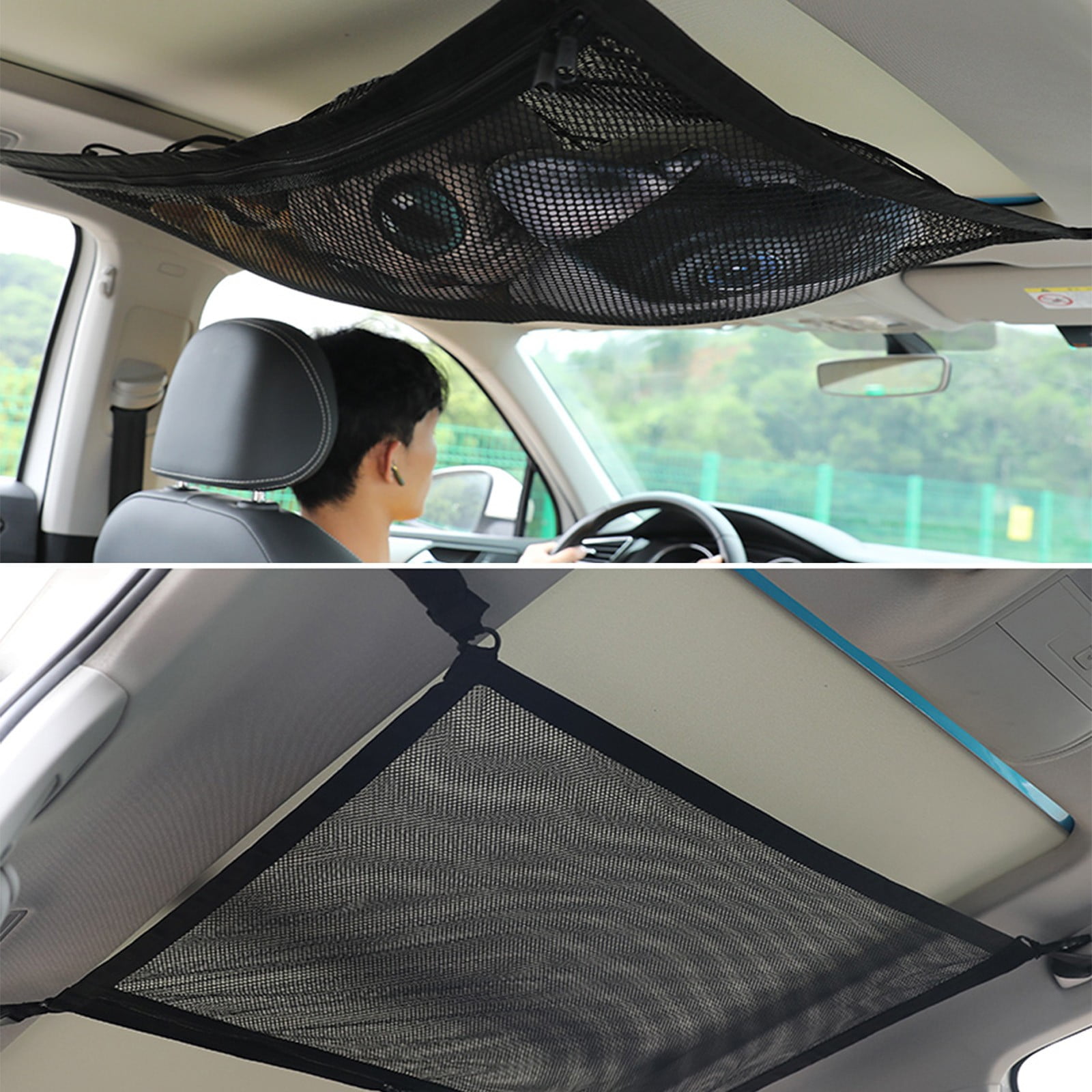 65% off Clearance Car Ceiling Cargo Net Pocket, Double-Layer