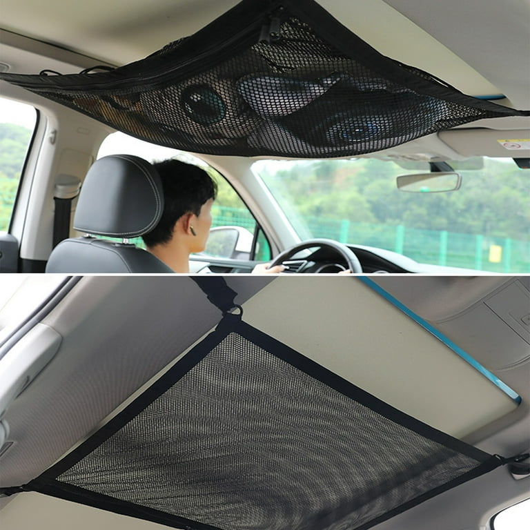 65% off Clearance Car Ceiling Cargo Net Pocket, Double-Layer Mesh Car Roof  Storage Organizer,Truck SUV Travel Long Road Trip Camping Interior