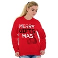 thumbnail image 4 of Funny Merry Christmas Presents Pun Unisex Plus Fleece Graphic Sweatshirt Brisco Brands 4X, 4 of 5