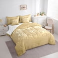 thumbnail image 3 of jejeloiu Gothic Skeleton Pattern 7-Piece Twin Bedding Sets,Vintage Bohemian Flowers Bedding Comforter Set,Gold Damask Floral Sheet Sets For Adults,Ultra Soft Home Decor Reversible, 3 of 8