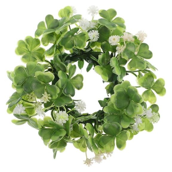WEUVEB St Patricks Day Candle Wreath Green Plastic Versatile Holiday Decorations