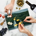 thumbnail image 5 of Sailboat Cutting Board, Sailboats on a Lake Forest Hill Yachting Countryside Coastline Nature Scenics, Decorative Tempered Glass Cutting and Serving Board, Small Size, Green White, by Ambesonne, 5 of 5